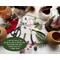 This image shows the items I use to make the elf hats. It includes faux fir, greenery jingle bells, and red Christmas berries. 